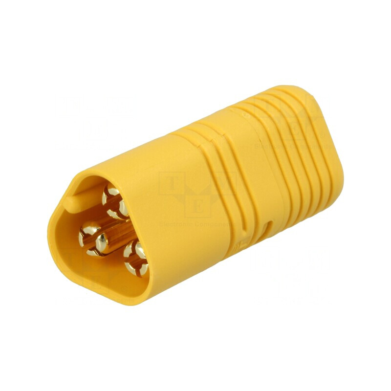 Mufă Alimentare DC MT60 Tată 3 PIN-uri Pe Cablu Galben | Electronic-mag.ro | Componente Electronice