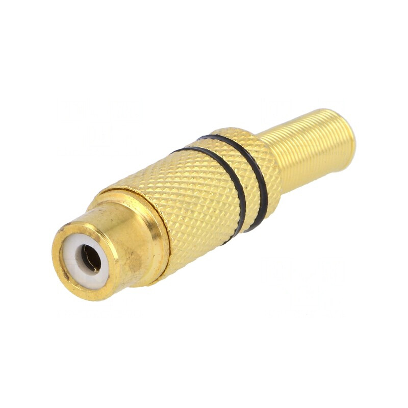 Mufă RCA mamă aurită 5mm pentru lipire | Electronic-mag.ro | Componente Electronice