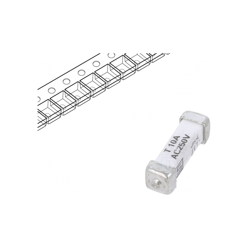 Siguranță Întârziere 10A 250VAC 125VDC SMD Cupru | Electronic-mag.ro | Componente Electronice
