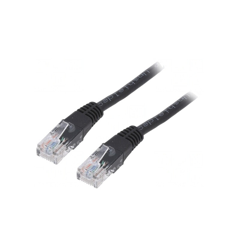 Patch Cord U/UTP 5e Negru 1m PVC | Electronic-mag.ro | Componente Electronice