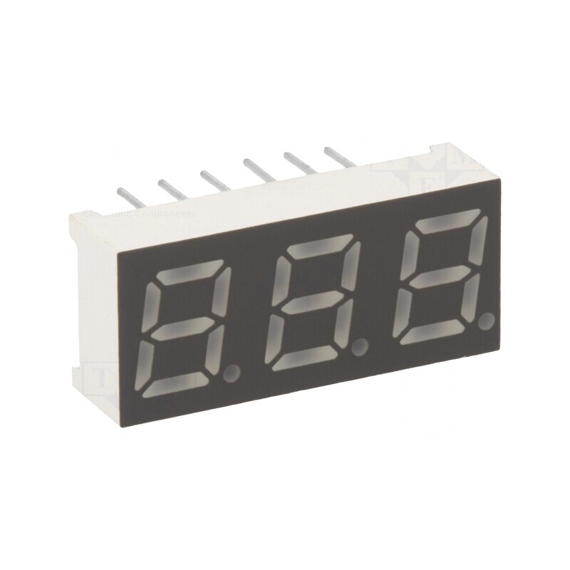 Afişaj LED 7 Segmente 7mm 3 Cifre Roşu | Electronic-mag.ro | Componente Electronice Afişaj LED 7 Segmente 7mm 3 Cifre Roşu | Electronic-mag.ro | Componente Electronice