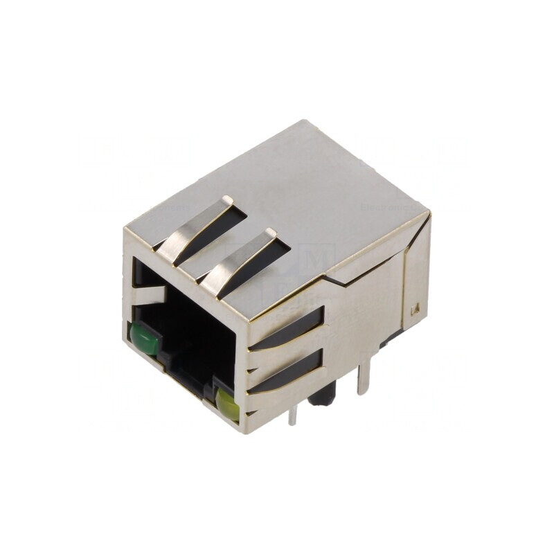 Soclu RJ45 8p8c Ecranat cu LED | Electronic-mag.ro | Componente Electronice