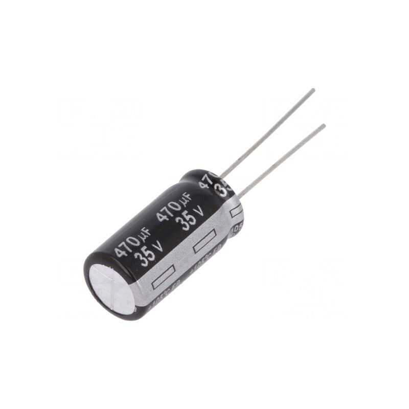Condensator electrolitic THT 470uF 35V 10x20mm 5mm Raster | Electronic-mag.ro | Componente Electronice