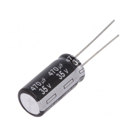 Condensator electrolitic THT 470uF 35V 10x20mm 5mm Raster | Electronic-mag.ro | Componente Electronice