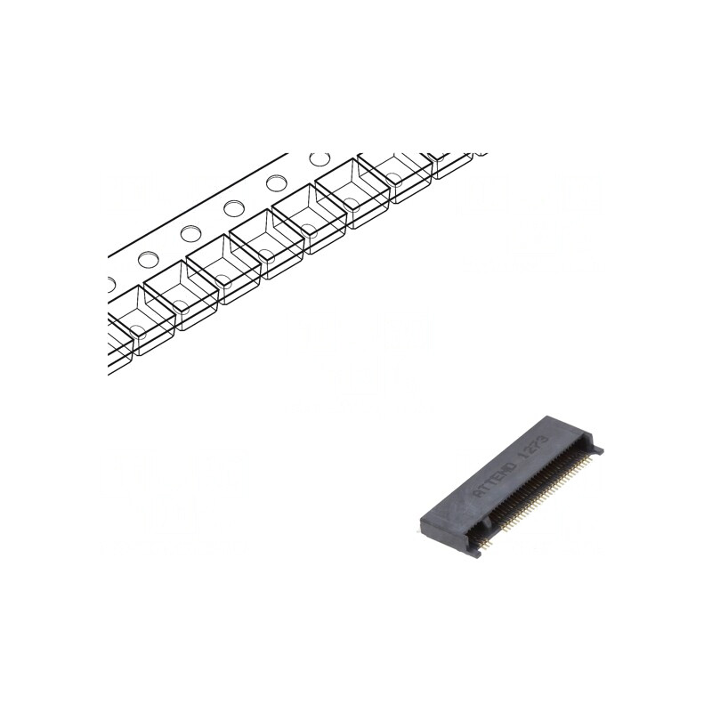 Conector M.2 (NGFF) Orizontal SMT Gold Flash 67 PIN 0.5A | Electronic-mag.ro | Componente Electronice
