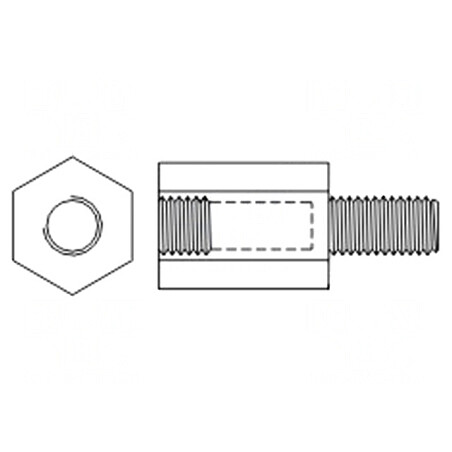 Piuliţă-distanţieră filetată 60mm M3/M3 | Electronic-mag.ro | Componente Electronice