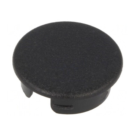 Capac ABS negru rotund fixare prin apăsare | Electronic-mag.ro | Componente Electronice