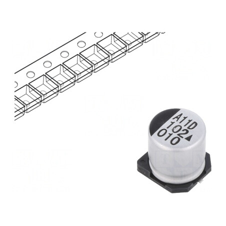 Condensator electrolitic SMD 1000uF 10V 10x10mm 5000h | Electronic-mag.ro | Componente Electronice