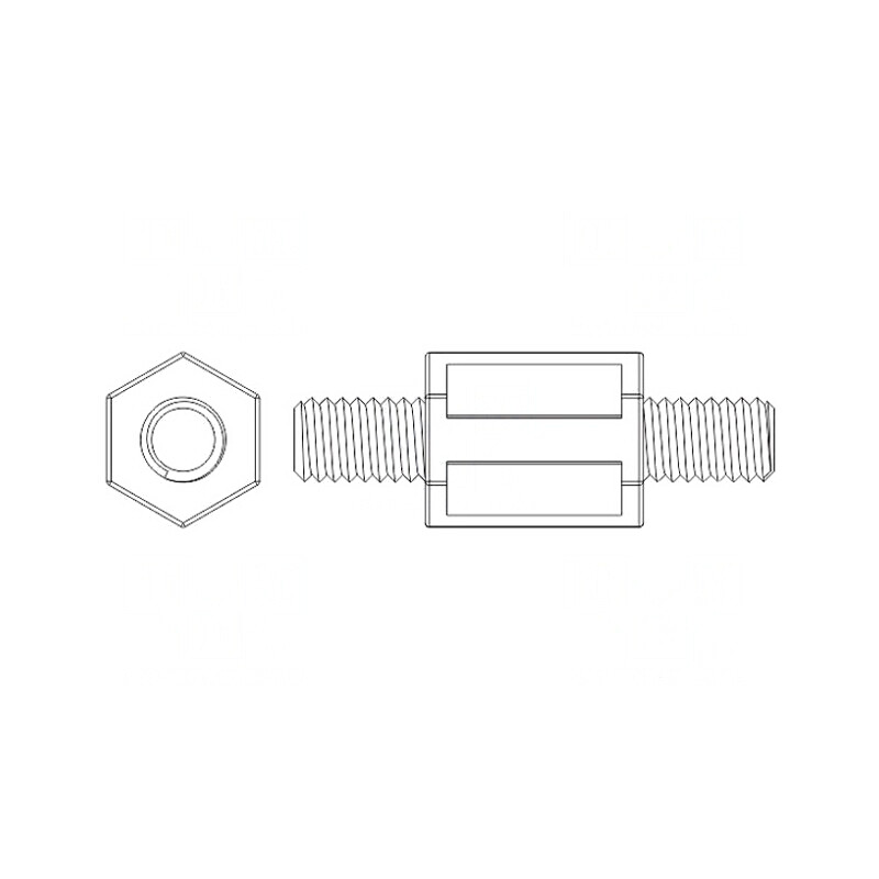 Piuliță distanțieră filetată M8 20mm Hexagonală | Electronic-mag.ro | Componente Electronice