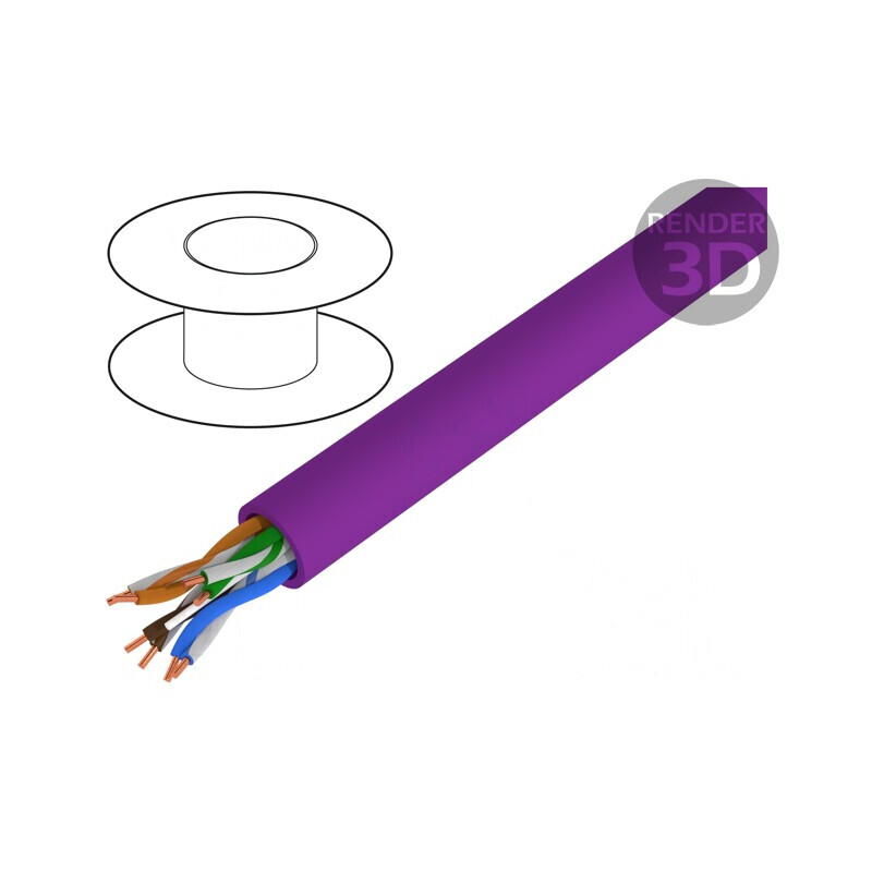 Cablu de rețea UTP Cat6 500m LSZH violet | Electronic-mag.ro | Componente Electronice