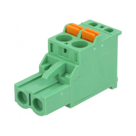 Regletă de conexiuni deconectabilă 2 piste 5mm 90° | Electronic-mag.ro | Componente Electronice