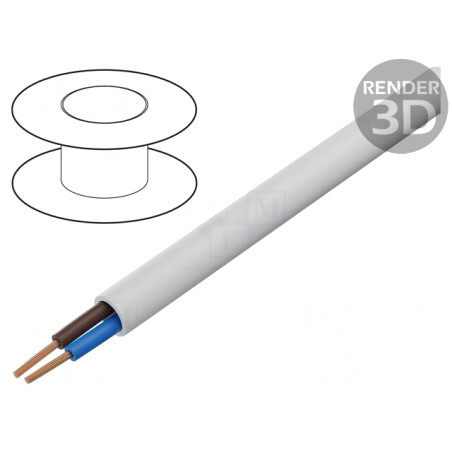 Cablu Electric Rotund PVC Alb 2x0.75mm2 | Electronic-mag.ro | Componente Electronice