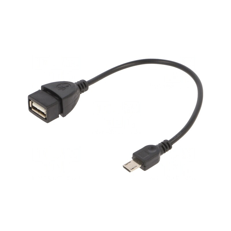 Cablu USB 2.0 A la Micro B 0,15m Negru | Electronic-mag.ro | Componente Electronice