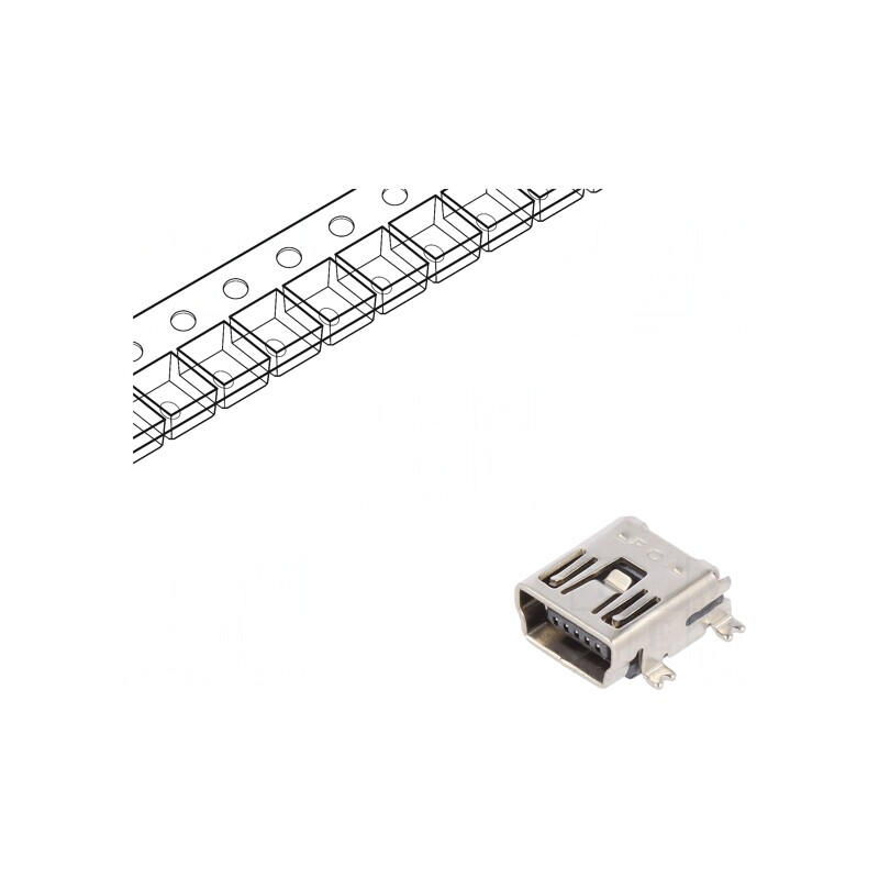 Soclu USB B Mini pentru PCB 5 Pini USB 2.0 | Electronic-mag.ro | Componente Electronice
