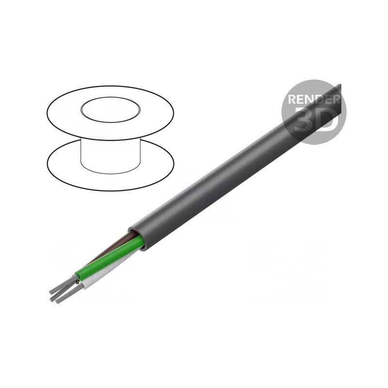 Cablu LiYY 3x26AWG Neecranat 300V Gri Închis | Electronic-mag.ro | Componente Electronice
