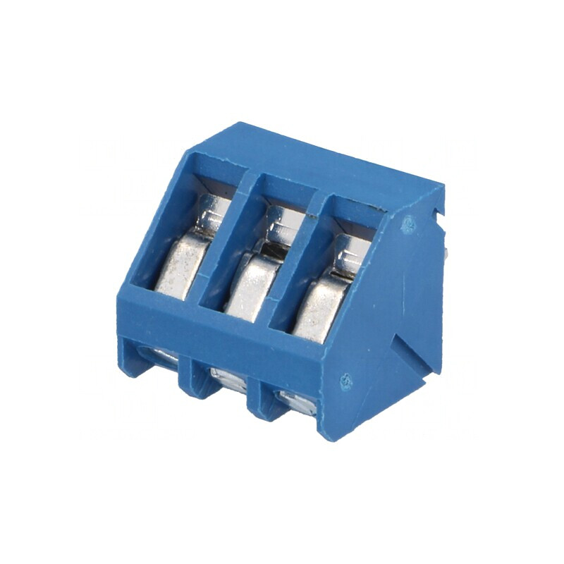 Regletă de Conexiuni PCB 45° 5mm 3 Piste 16A | Electronic-mag.ro | Componente Electronice