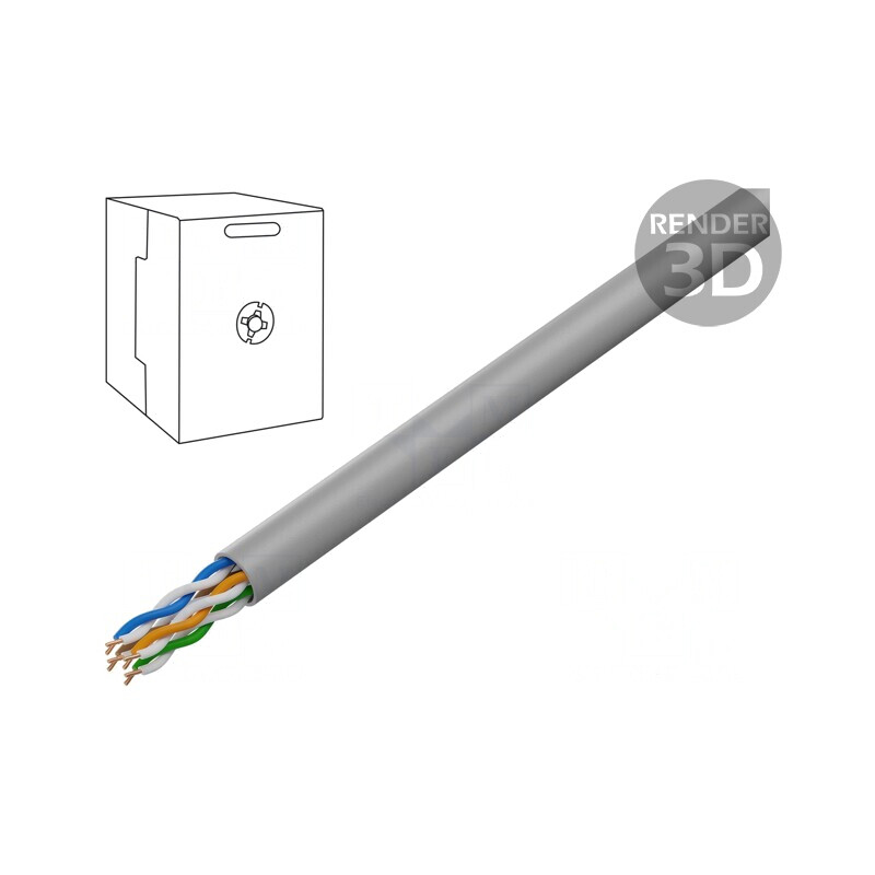 Cablu UTP Cat5e 305m Gri LSZH 4.6mm | Electronic-mag.ro | Componente Electronice