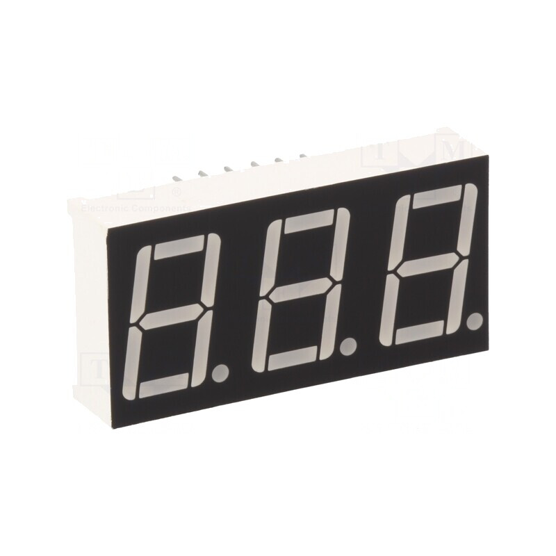 Afişaj LED cu 7 segmente 14,2mm 0,56 3 cifre roșu catodic | Electronic-mag.ro | Componente Electronice