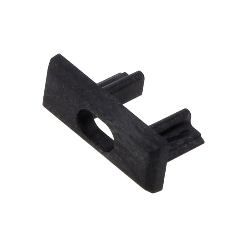 Obturator negru cu orificiu pentru profil LED MICRO-PLUS | Electronic-mag.ro | Componente Electronice