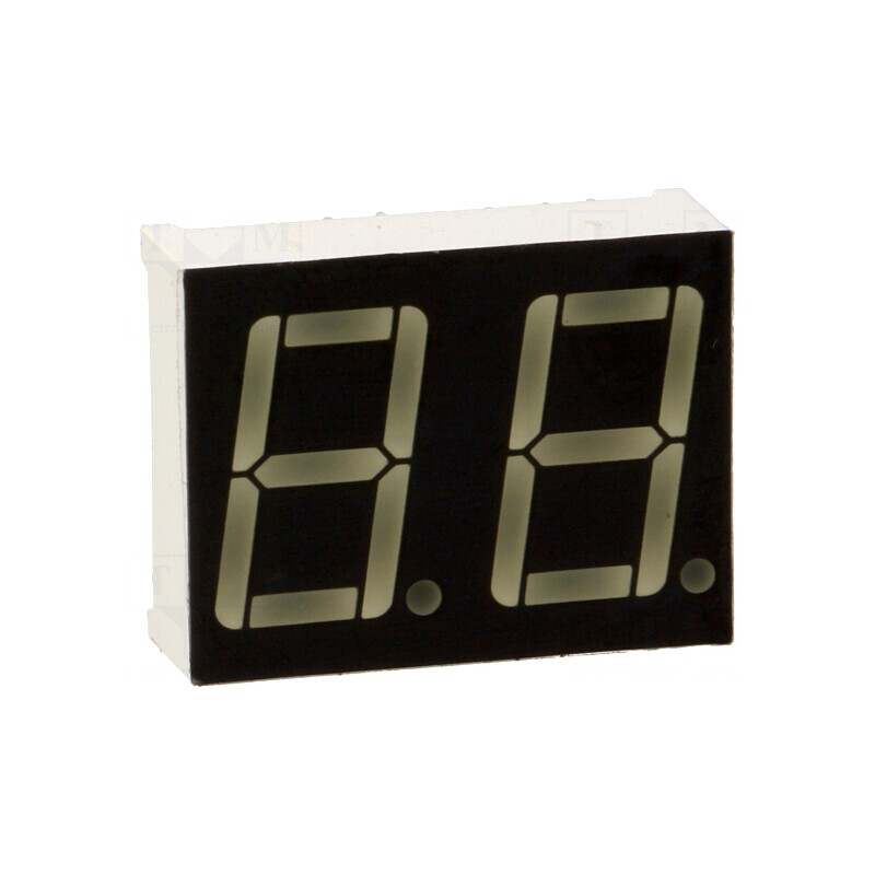 Afișaj LED 7 Segmente 14mm Verde Catod 2 Digit | Electronic-mag.ro | Componente Electronice