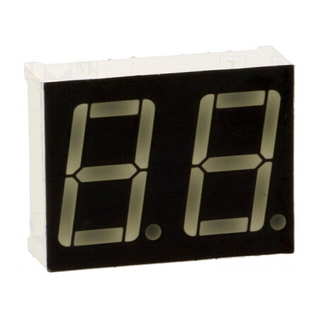 Afișaj LED 7 Segmente 14mm Verde Catod 2 Digit | Electronic-mag.ro | Componente Electronice