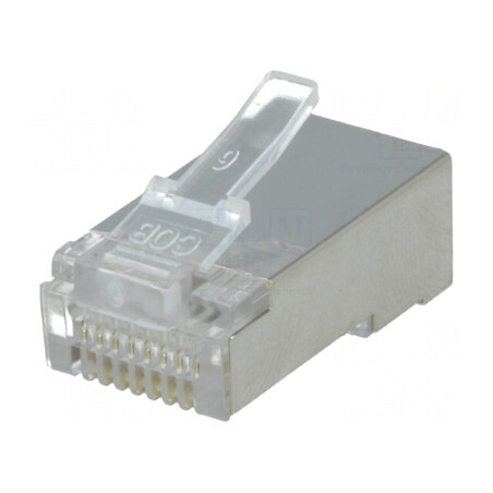 Mufă RJ45 Ecranată Aurită 8P8C 26AWG | Electronic-mag.ro | Componente Electronice