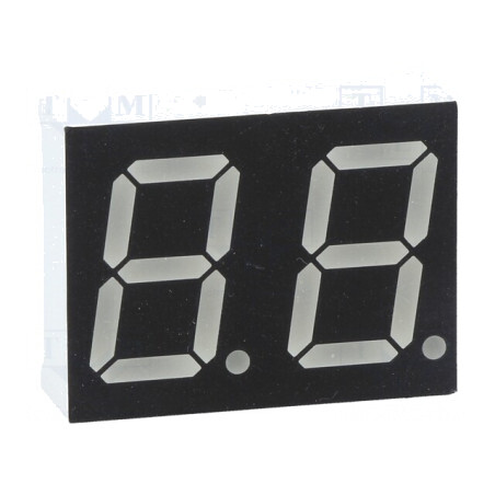 Afișaj LED 7 Segmente 14.2mm 2 Digits Galben-Verde | Electronic-mag.ro | Componente Electronice