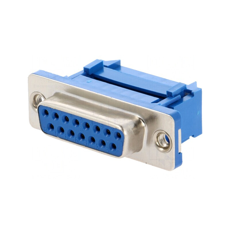 Mufă D-Sub 15 pini pentru cablu-bandă IDC 1,27mm UNC 4-40 | Electronic-mag.ro | Componente Electronice Mufă D-Sub 15 pini pentru cablu-bandă IDC 1,27mm UNC 4-40 | Electronic-mag.ro | Componente Electronice