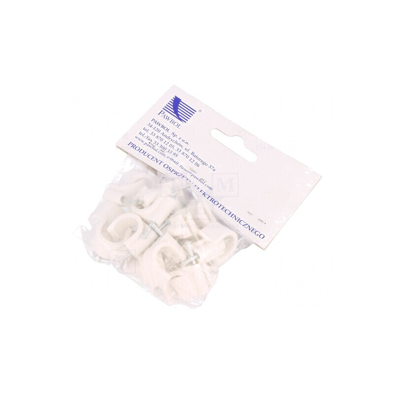 Elemente de susținere albe pe cablu rotund 14mm, set 25 bucăți cu cui | Electronic-mag.ro | Componente Electronice Elemente de susținere albe pe cablu rotund 14mm, set 25 bucăți cu cui | Electronic-mag.ro | Componente Electronice