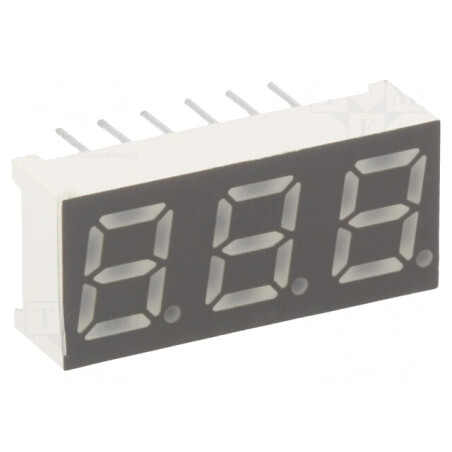 Afișaj LED 7 Segmente 7mm 3 Cifre Galben-Verde | Electronic-mag.ro | Componente Electronice