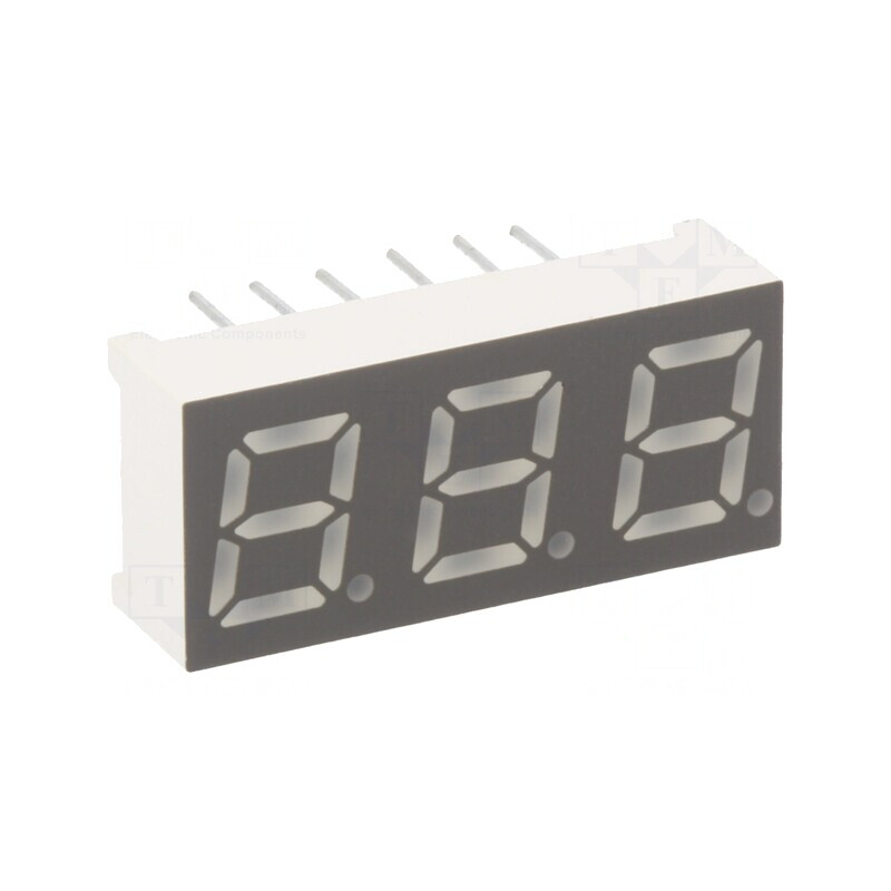 LED 7 Segmente 7mm 3 Cifre Roșu | Electronic-mag.ro | Componente Electronice