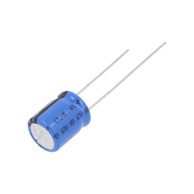 Condensator electrolitic THT 47uF 63V 10x12mm 5mm | Electronic-mag.ro | Componente Electronice