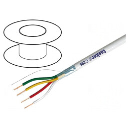 Cablu Ecranat 4x0,22mm2 Alb 150V | Electronic-mag.ro | Componente Electronice