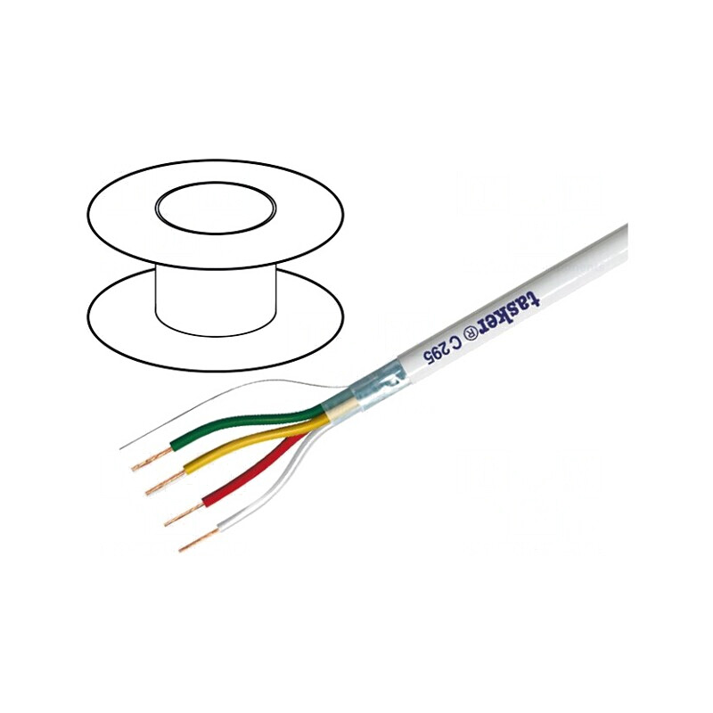 Cablu Ecranat 4x0,22mm2 Alb 150V | Electronic-mag.ro | Componente Electronice