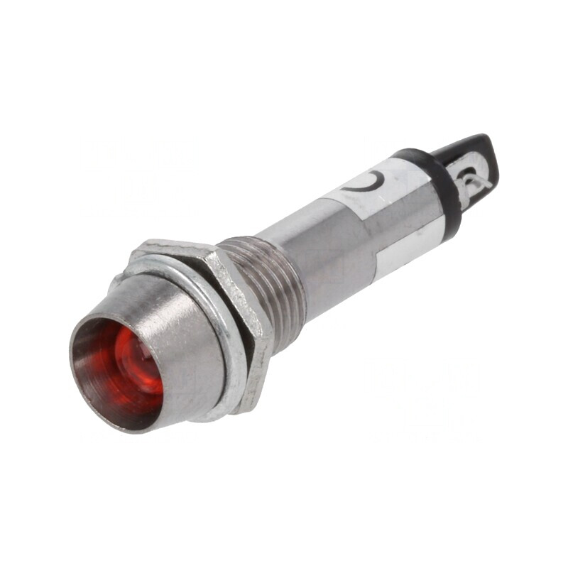 Lampă LED concavă roșie 12VDC IP40 Ø8,2mm | Electronic-mag.ro | Componente Electronice