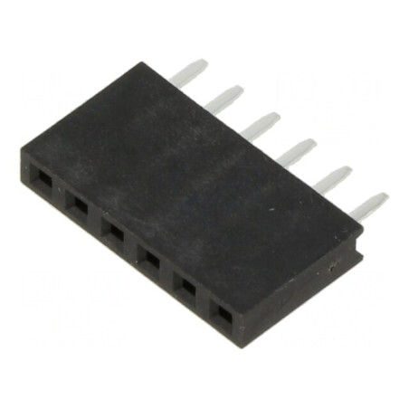 Soclu pini mamă 2,54mm 6 pini THT aurit pentru PCB | Electronic-mag.ro | Componente Electronice