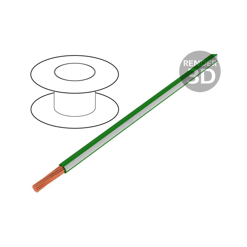 Cablu Electric 1mm2 PVC Verde-Alb 300V/500V | Electronic-mag.ro | Componente Electronice