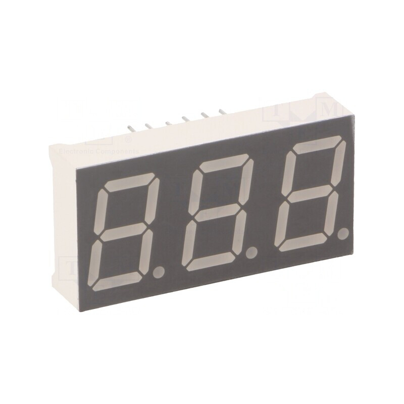 Afișaj LED 7 segmente 14,2mm 3 cifre roșu | Electronic-mag.ro | Componente Electronice