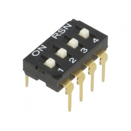 Comutator DIP-SWITCH 4 Secțiuni ON-OFF 12VDC | Electronic-mag.ro | Componente Electronice