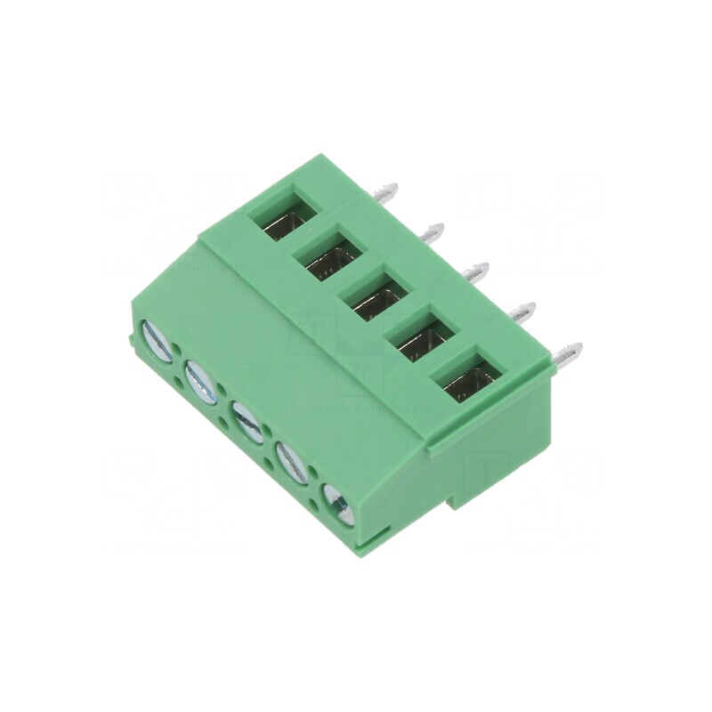 Regletă de Conexiuni PCB 90° 5mm 5 Piste 2,5mm2 | Electronic-mag.ro | Componente Electronice