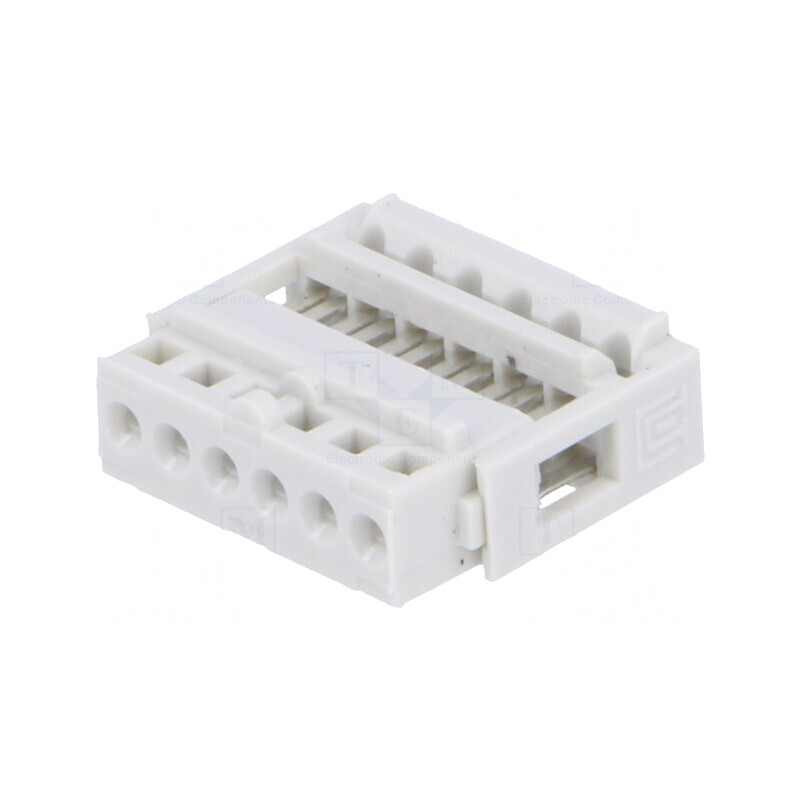 Mufă IDC mamă 6 pini 2,54mm THT cositorit | Electronic-mag.ro | Componente Electronice