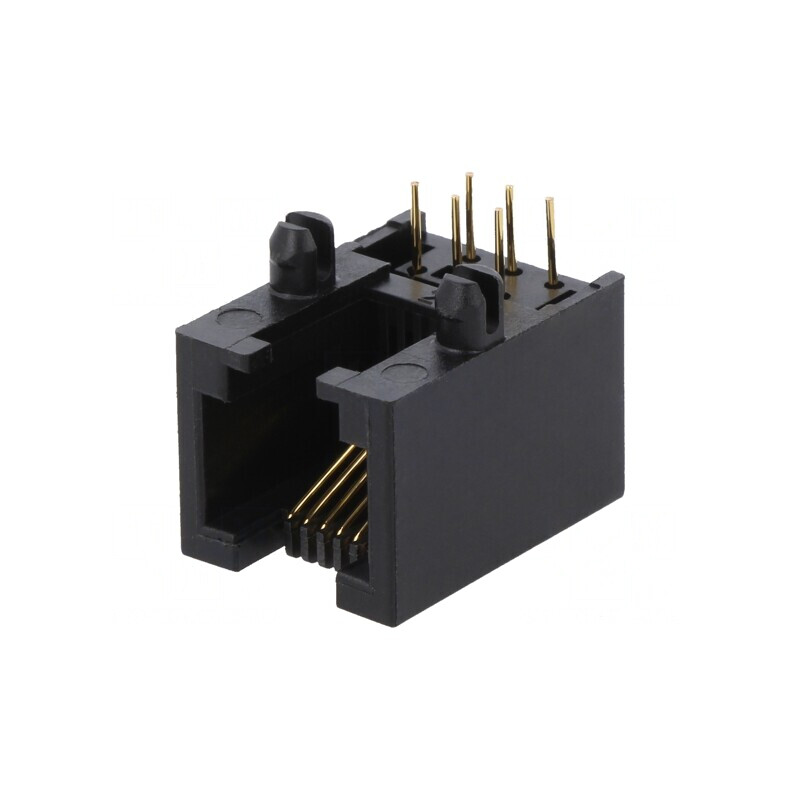 Soclu RJ12 6P6C THT în Unghi Cat5 | Electronic-mag.ro | Componente Electronice