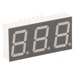 Afișaj LED 7 Segmente 14.2mm 3 Cifre Galben-Verde | Electronic-mag.ro | Componente Electronice