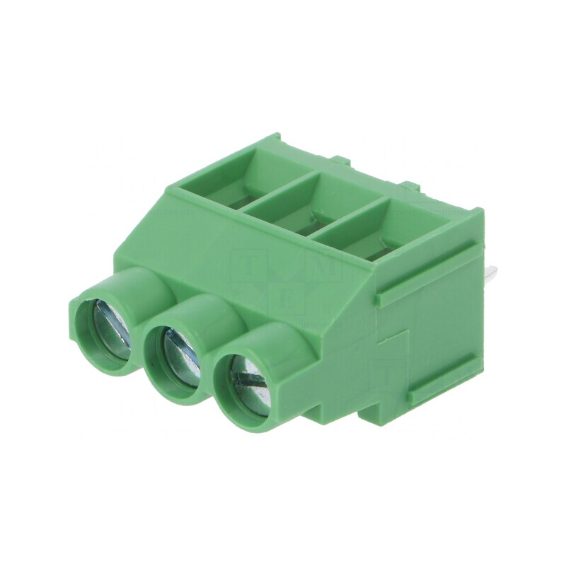 Regletă Conexiuni PCB 90° 6,35mm 3 Piste 4mm² | Electronic-mag.ro | Componente Electronice