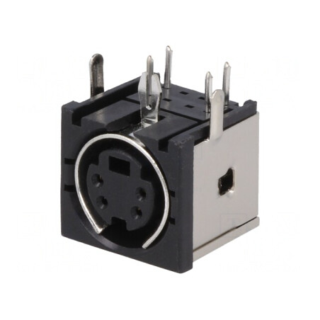 Soclu DIN mini mamă 4 pini unghi 90° | Electronic-mag.ro | Componente Electronice