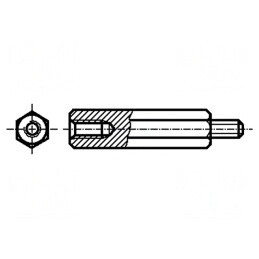 Piuliță-distanțieră filetată M5 45mm | Electronic-mag.ro | Componente Electronice