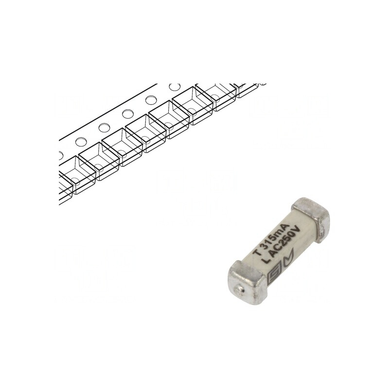 Siguranță întârziere 315mA 250VAC 125VDC SMD cupru | Electronic-mag.ro | Componente Electronice