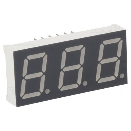 Afișaj LED 7 Segmente 13,2mm 3 Cifre Roșu Catod | Electronic-mag.ro | Componente Electronice