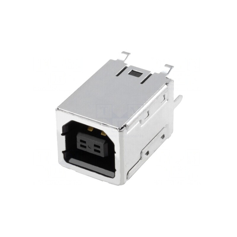 Soclu USB B pentru PCB 4 pini drept USB 2.0 aurit | Electronic-mag.ro | Componente Electronice