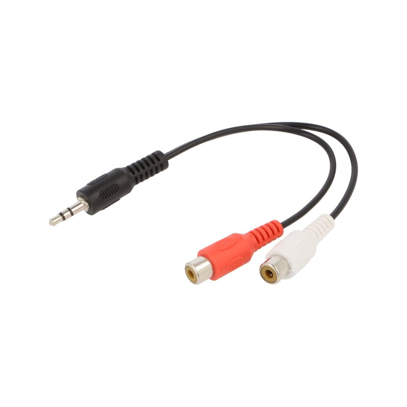 Cablu Audio Jack 3.5mm la RCA 0.2m Negru PVC | Electronic-mag.ro | Componente Electronice